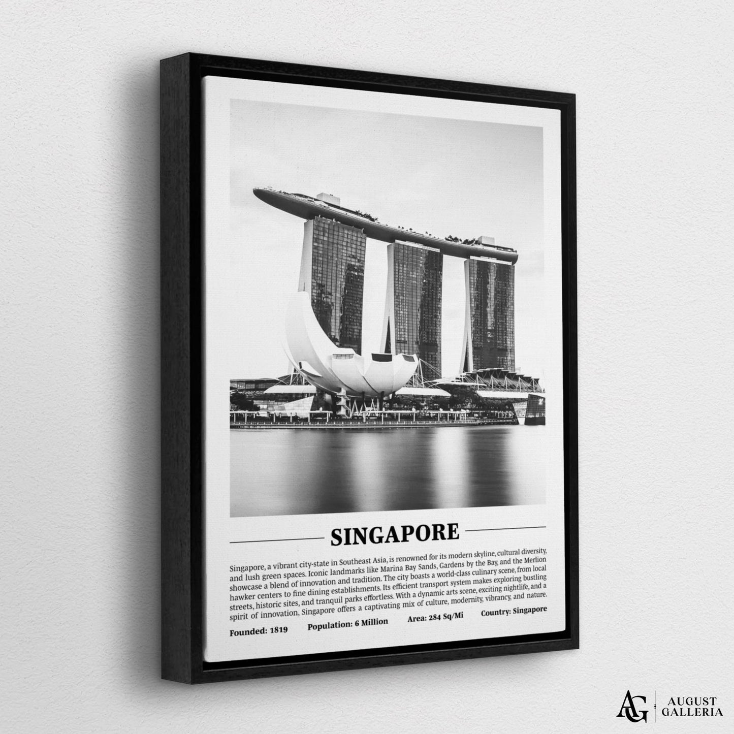 Singapore Black & White City Print