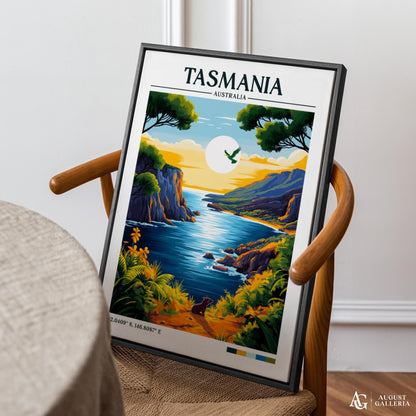Tasmania Retro Travel Print