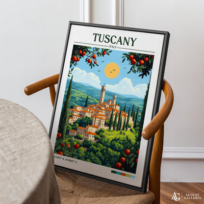 Tuscany Retro Travel Print