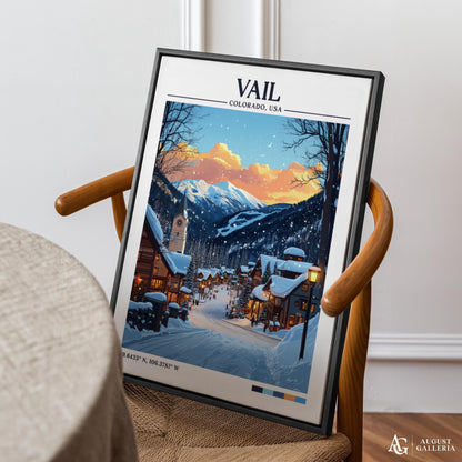 Vail Colorado Retro Travel Print