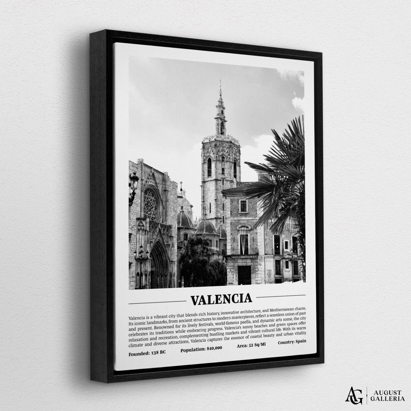 Valencia Black & White City Print