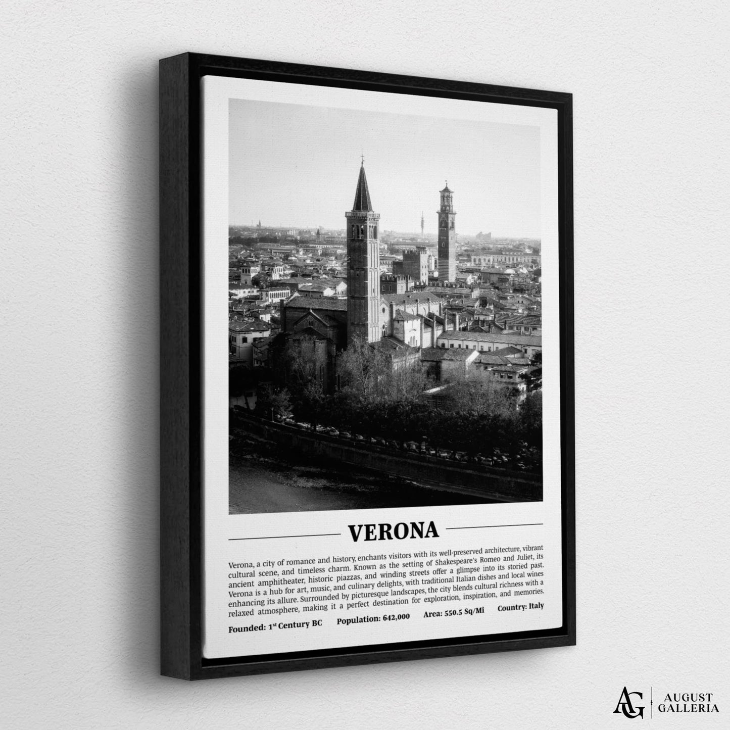 Verona Black & White City Print