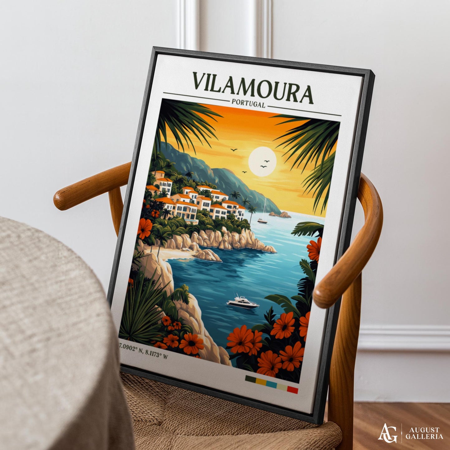 Vilamoura Portugal Retro Travel Print