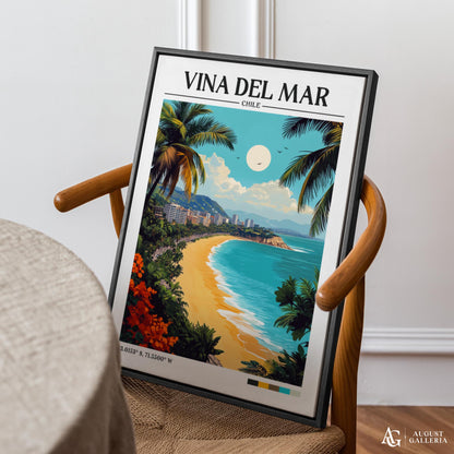 Viña del Mar Retro Travel Print