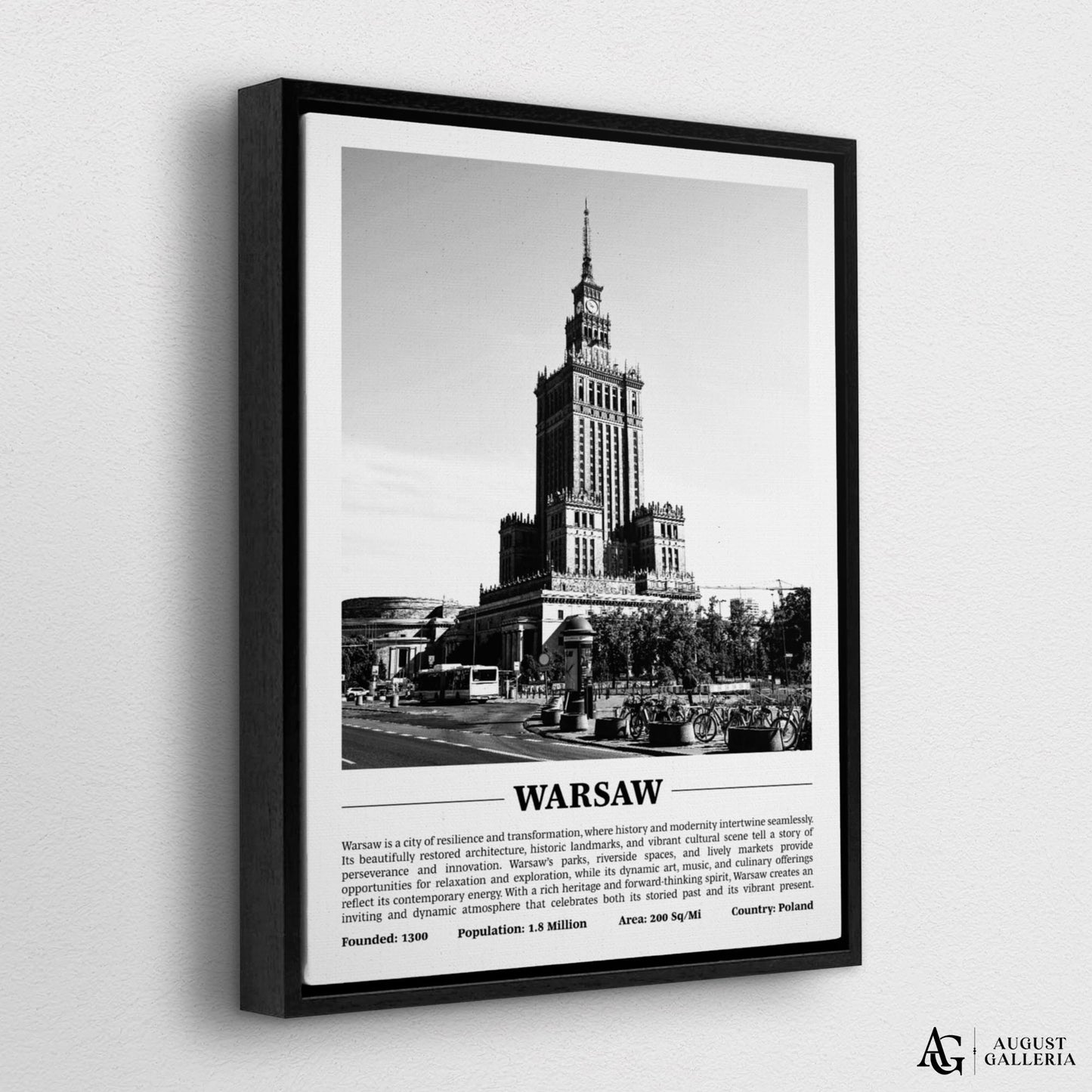 Warsaw Black & White City Print