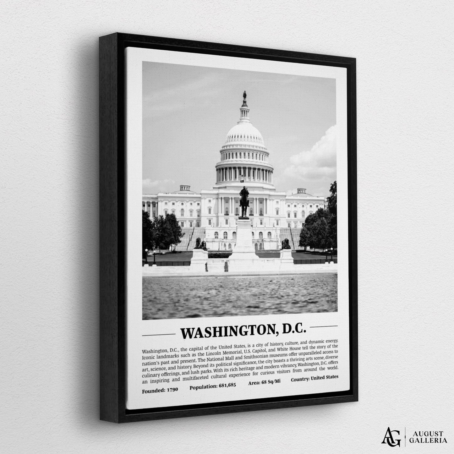 Washington DC Black & White City Print