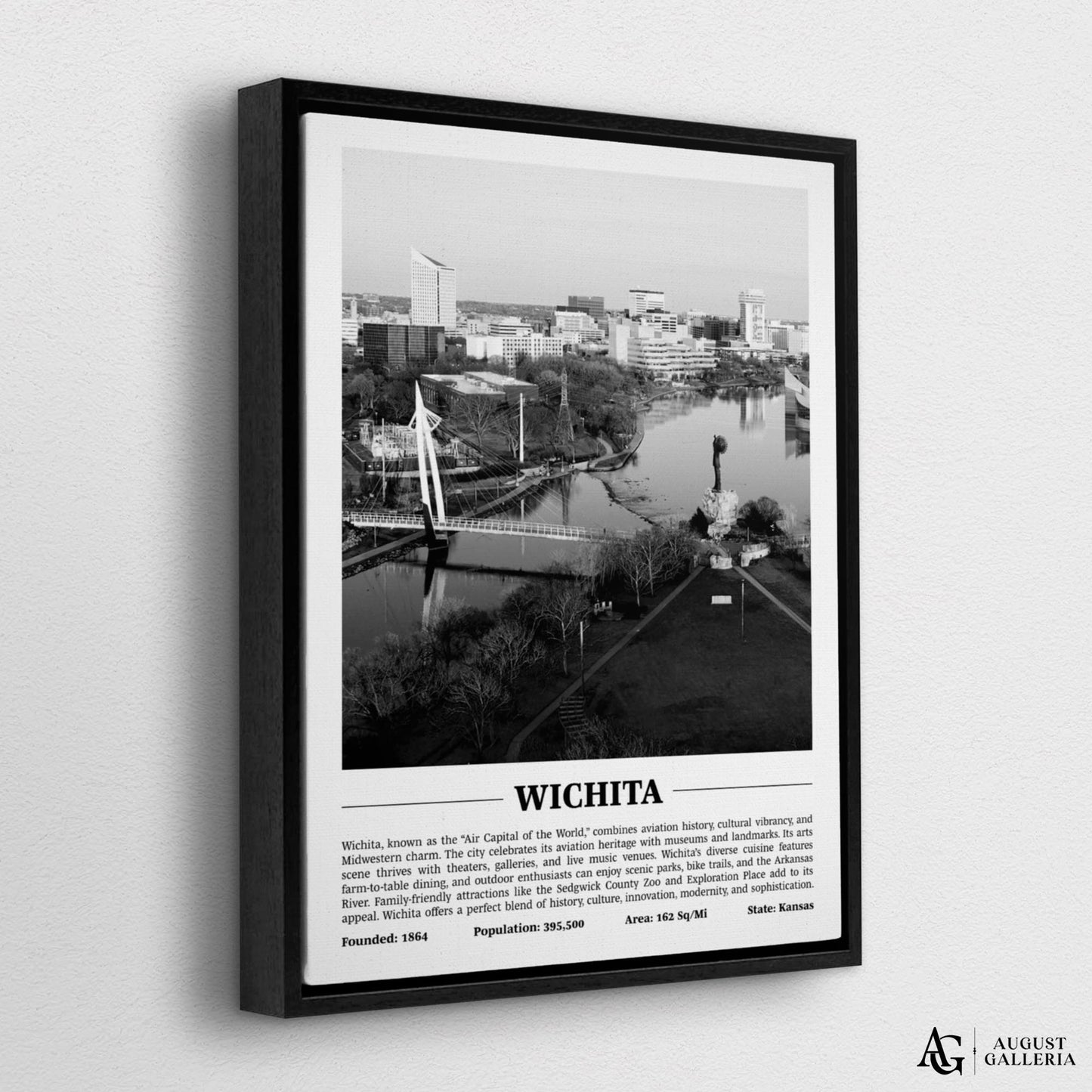 Wichita Black & White City Print