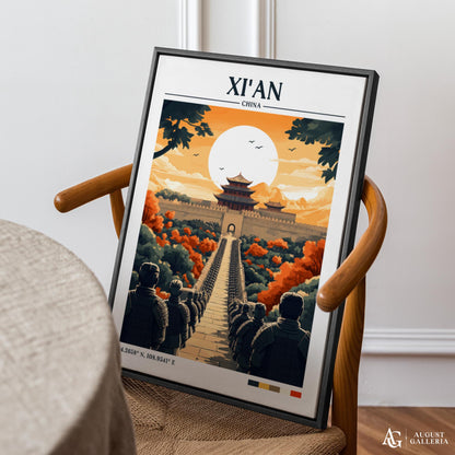 Xi'an China Retro Travel Print