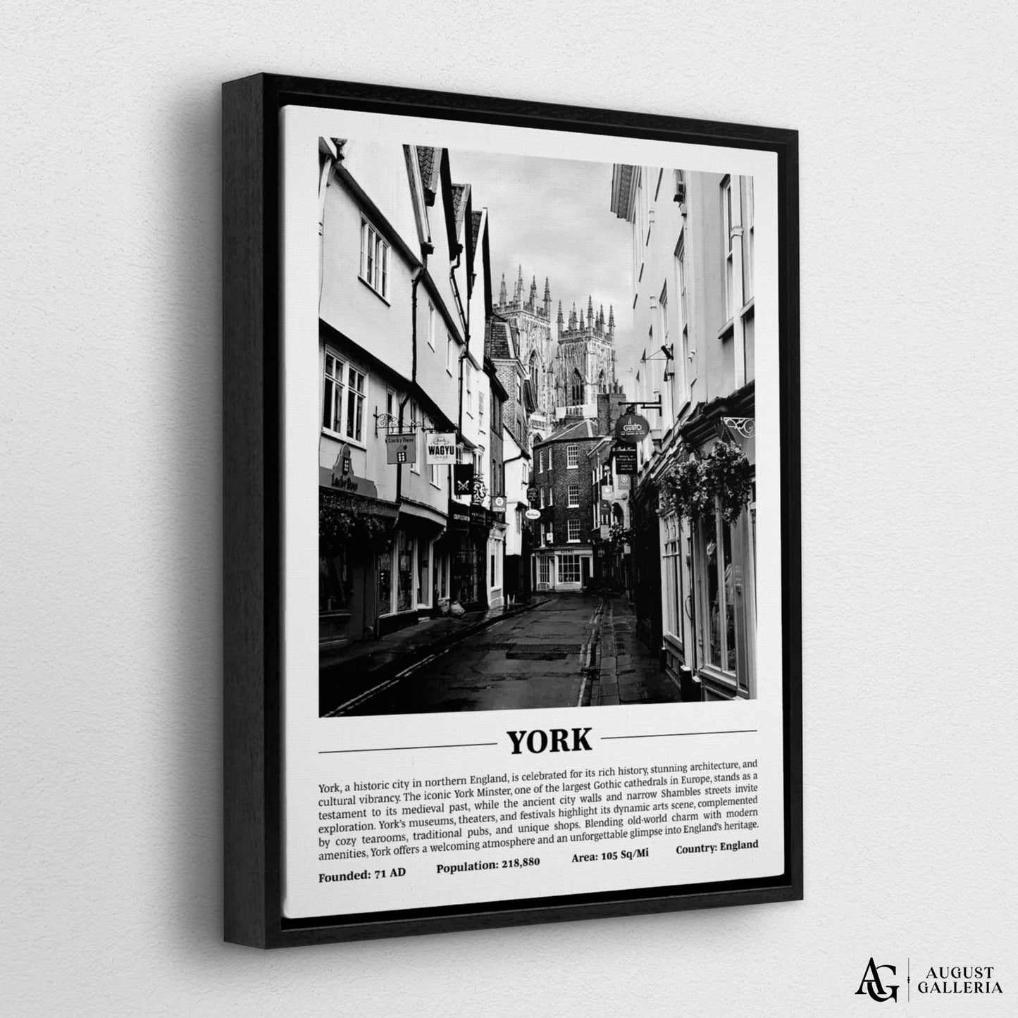 York Black & White City Print