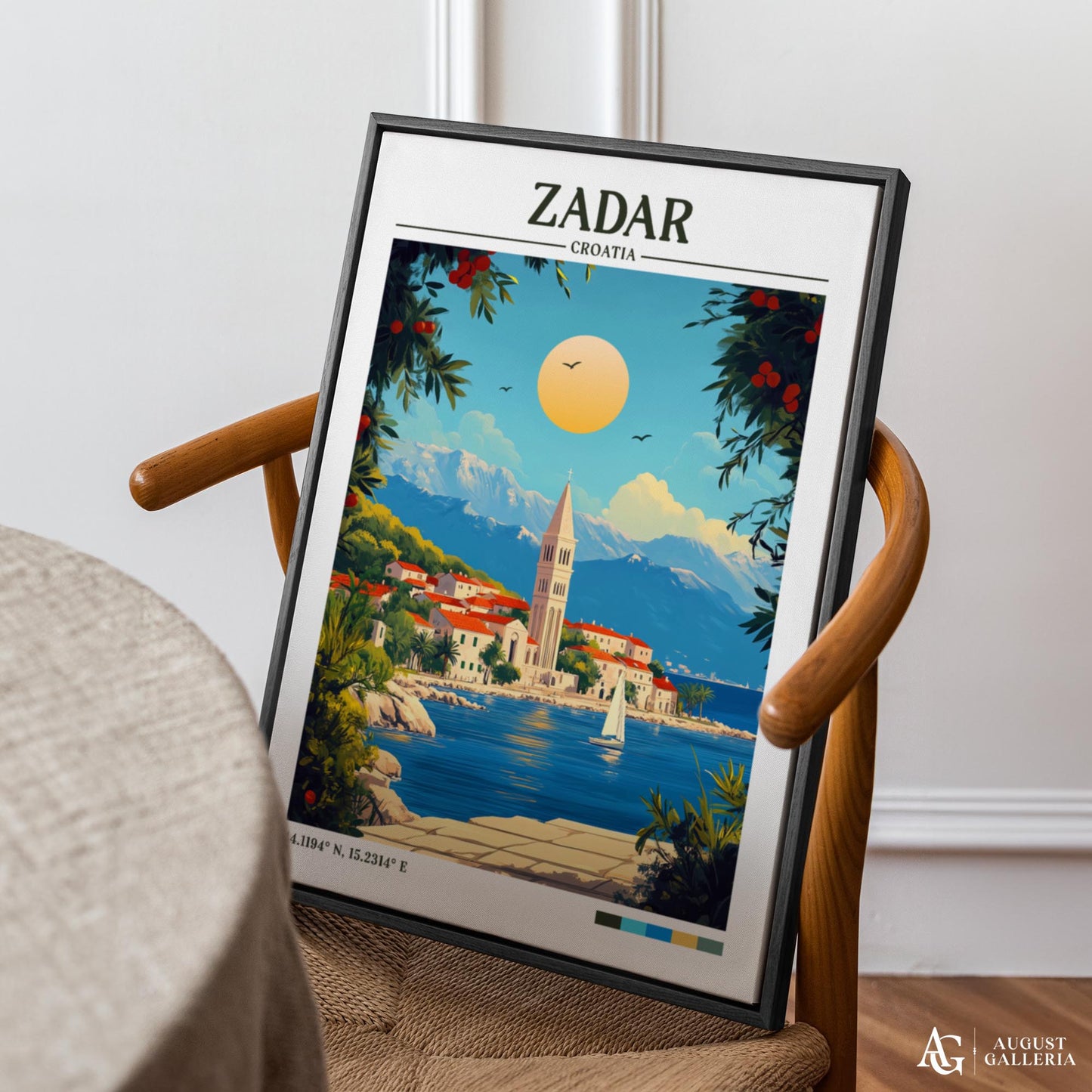 Zadar Croatia Retro Travel Print