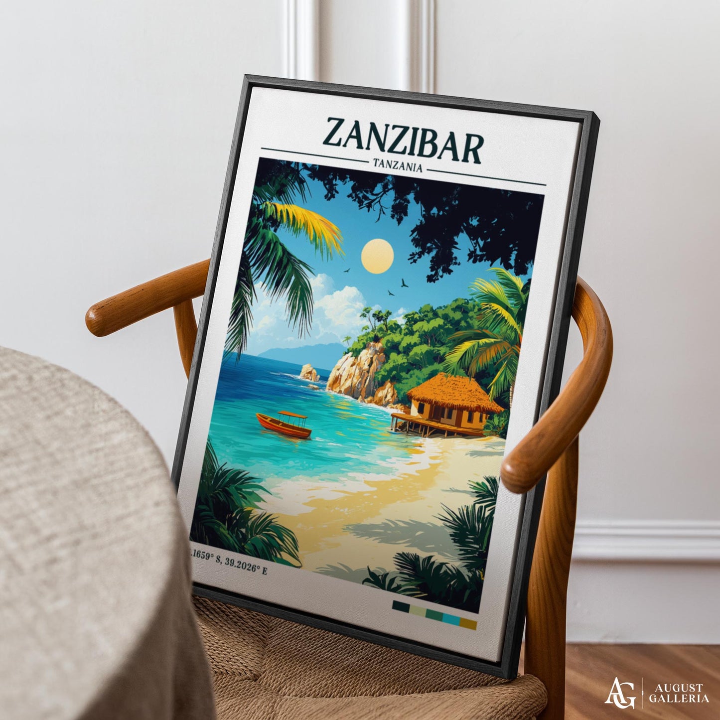 Zanzibar Retro Travel Print