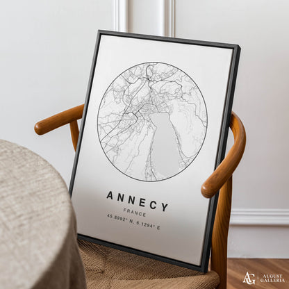 Annecy Minimalist Map