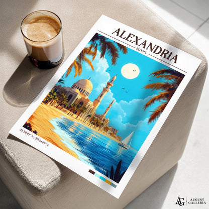 Alexandria Egypt Retro Travel Print