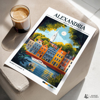 Alexandria Virginia Retro Travel Print