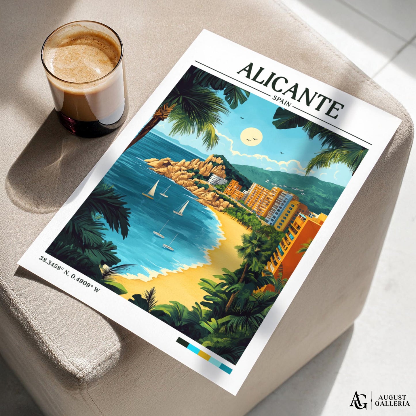 Alicante Spain Retro Travel Print