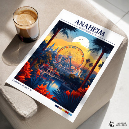 Anaheim California Retro Travel Print