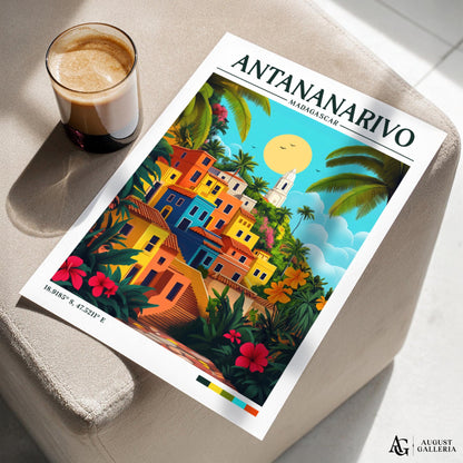 Antananarivo Madagascar Retro Travel Print