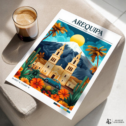 Arequipa Peru Retro Travel Print