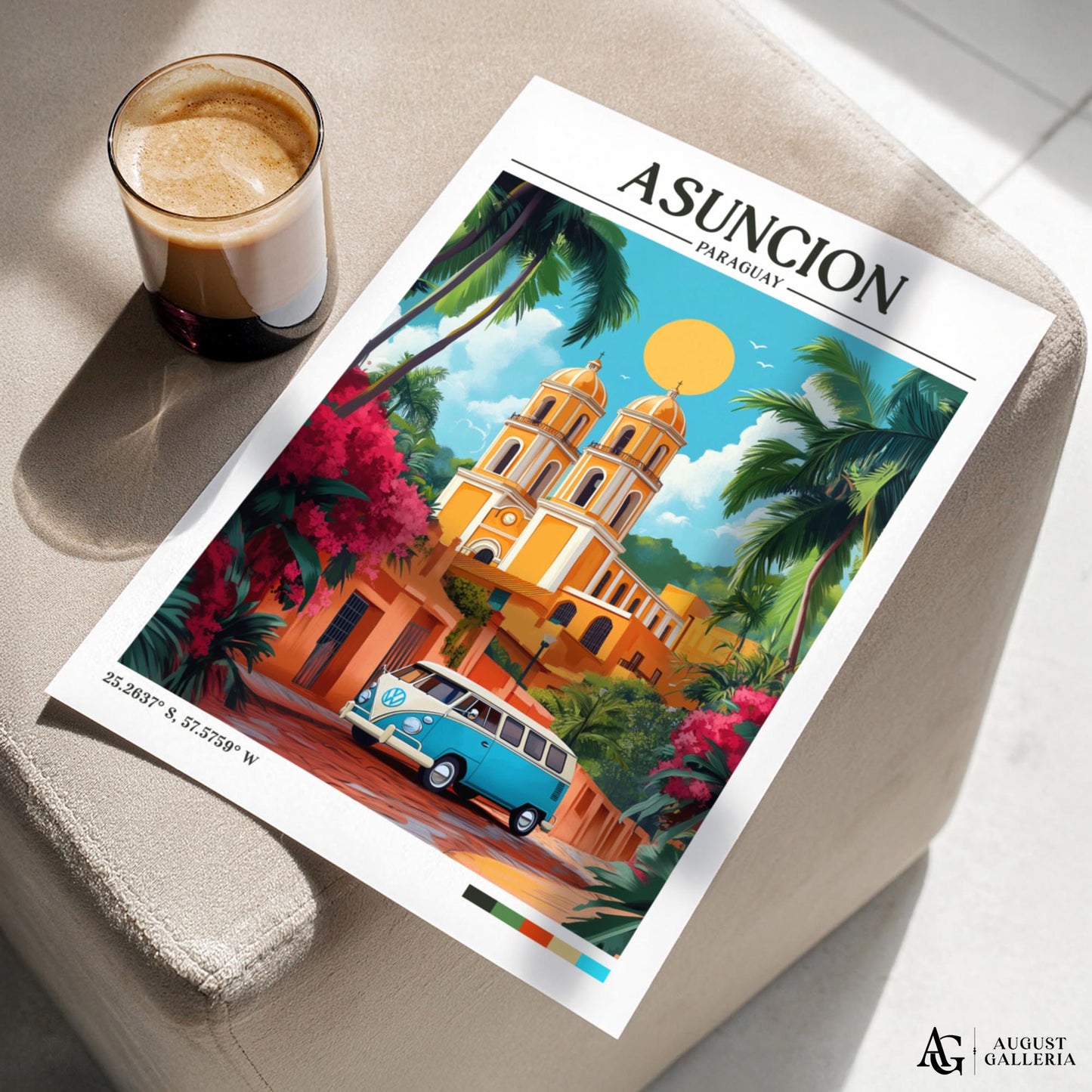 Asunción Paraguay Retro Travel Print