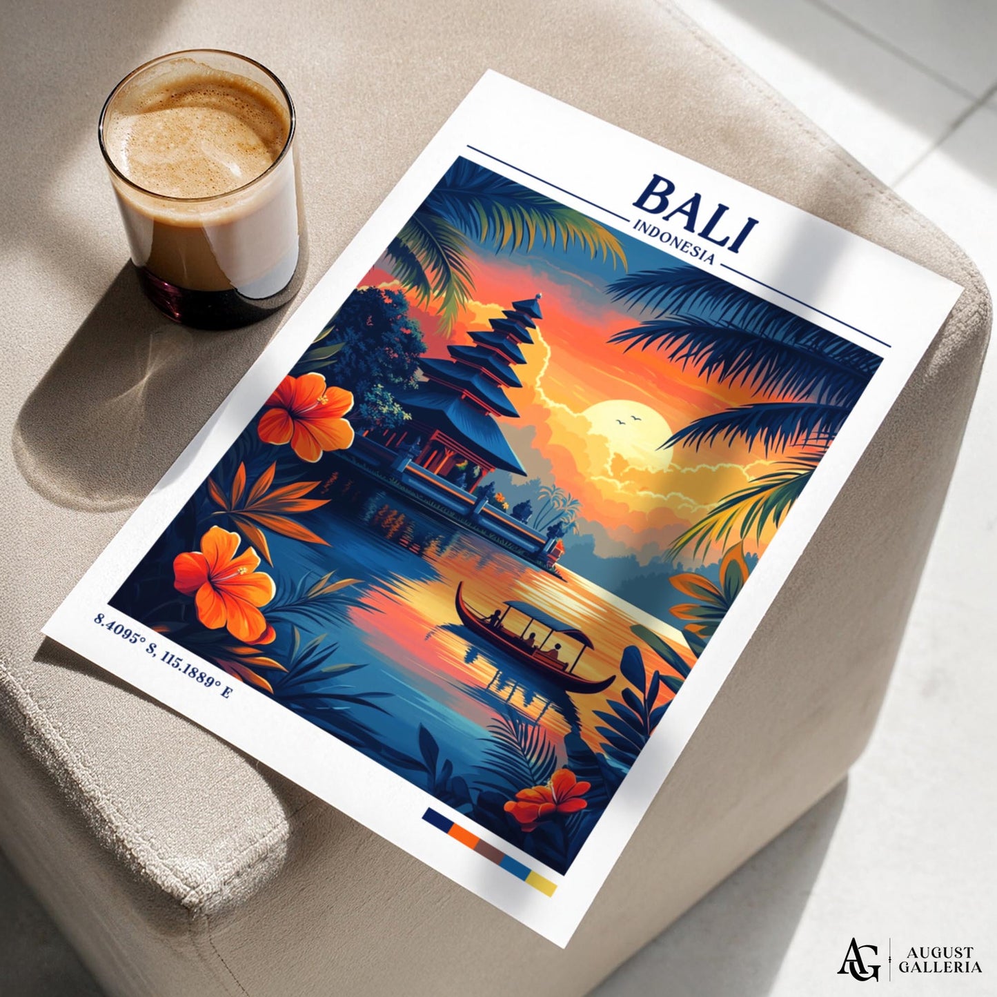 Bali Indonesia Retro Travel Print