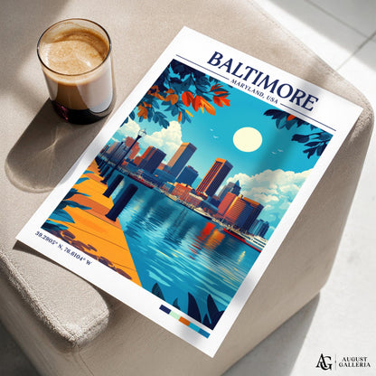 Baltimore Maryland Retro Travel Print