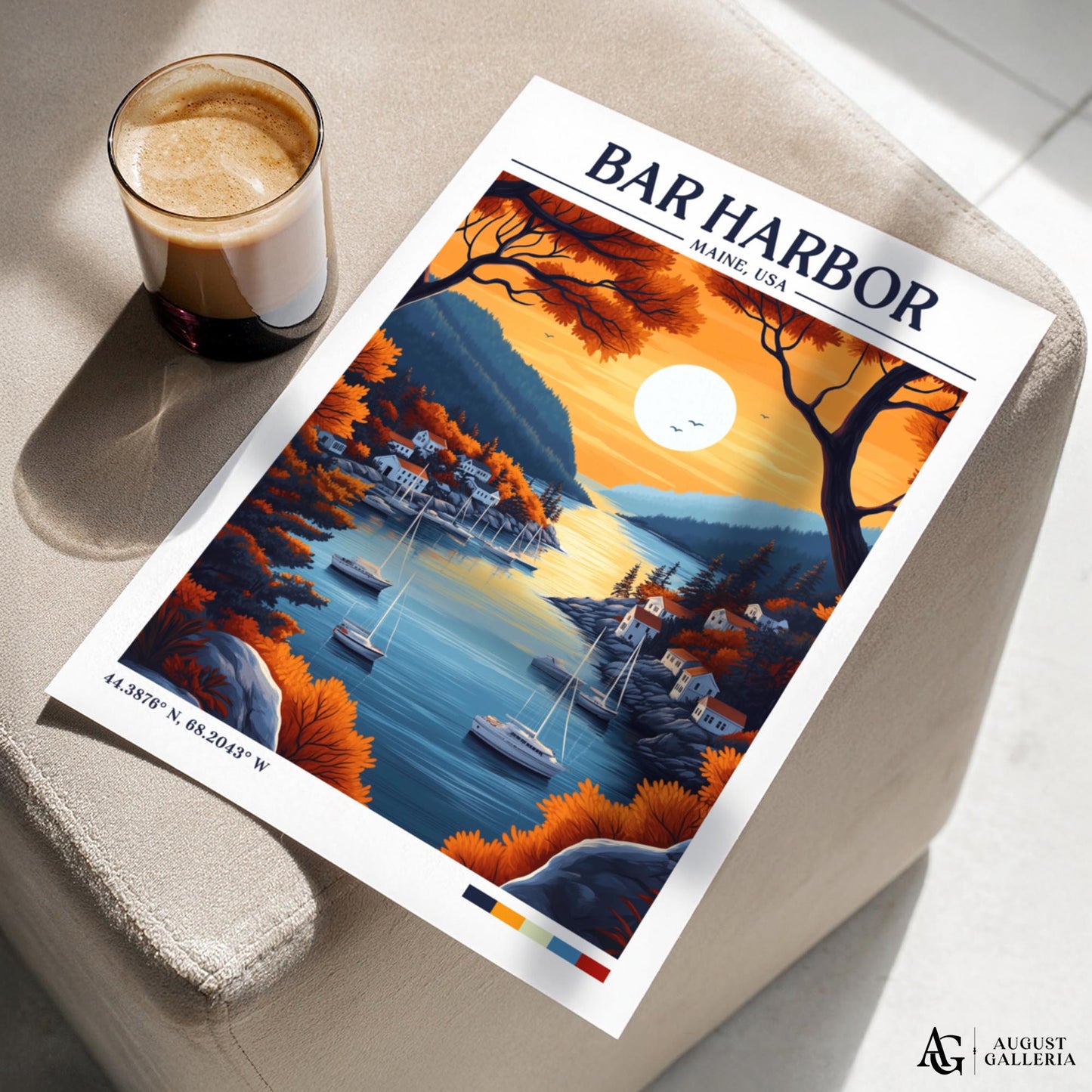 Bar Harbor Retro Travel Print