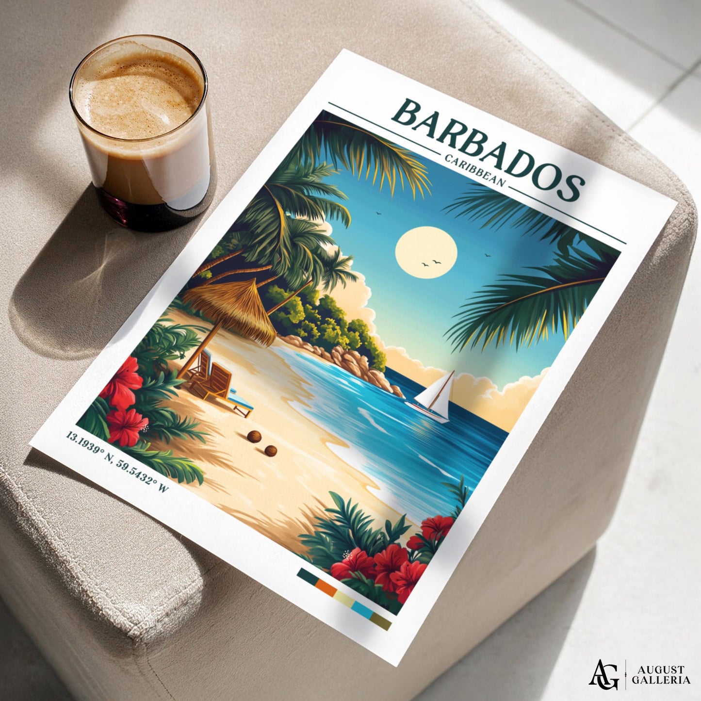 Barbados Caribbean Retro Travel Print