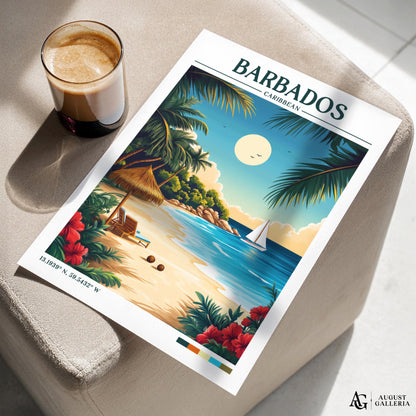 Barbados Caribbean Retro Travel Print