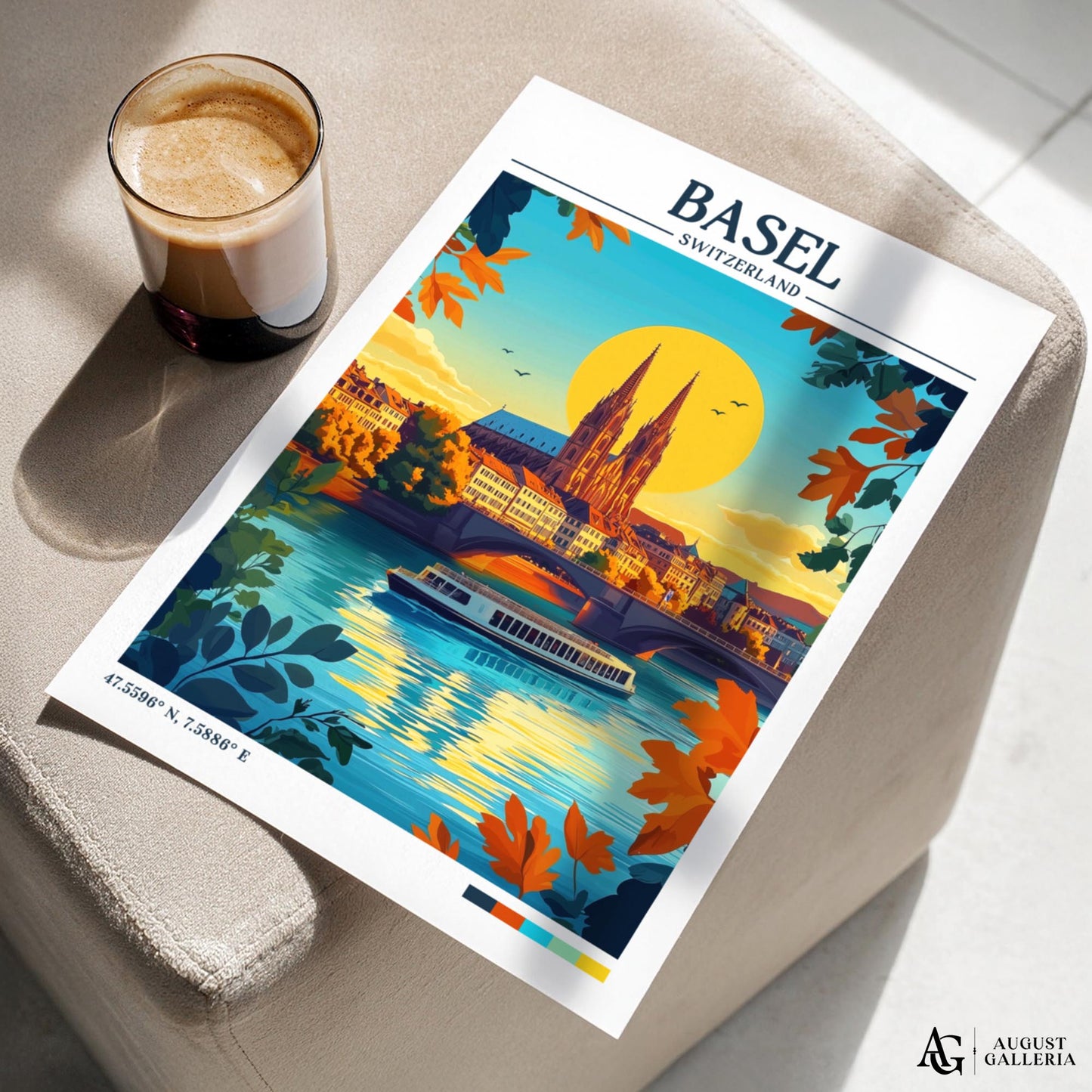 Basel Switzerland Retro Travel Print