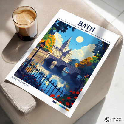 Bath England Retro Travel Print