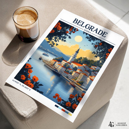 Belgrade Serbia Retro Travel Print
