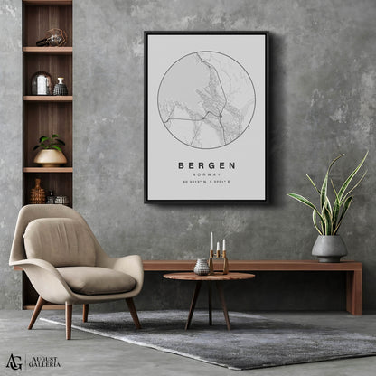 Bergen Minimalist Map