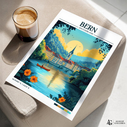 Bern Switzerland Retro Travel Print