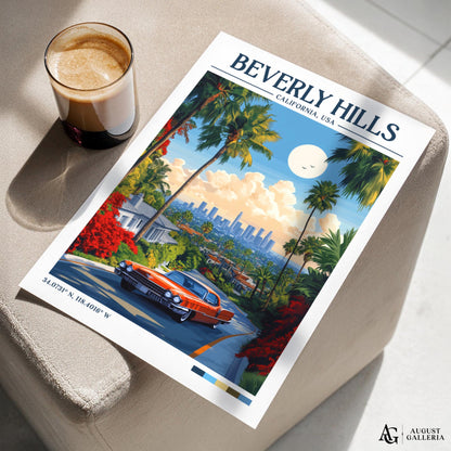 Beverly Hills Retro Travel Print