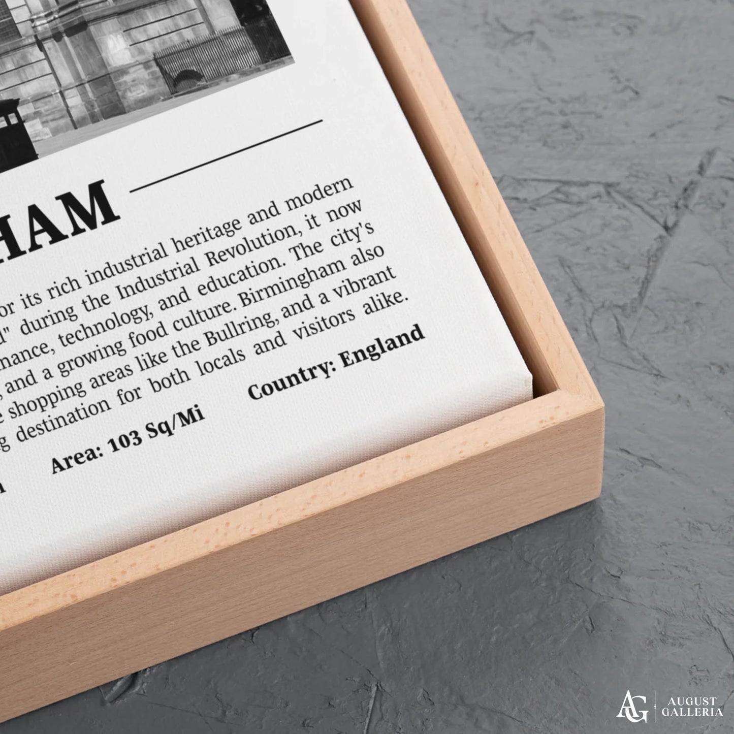 Birmingham Black & White City Print