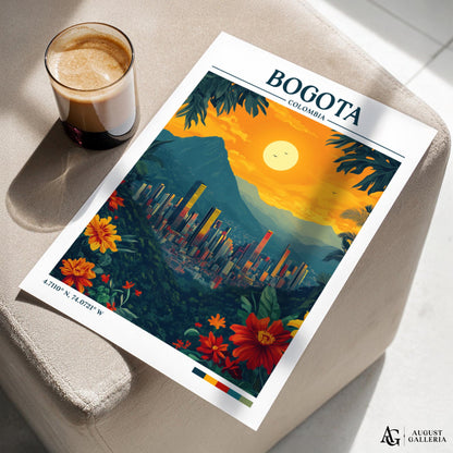 Bogota Colombia Retro Travel Print