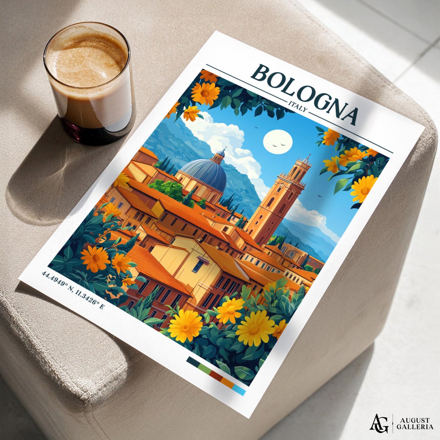 Bologna Italy Retro Travel Print