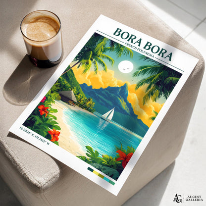 Bora Bora Retro Travel Print