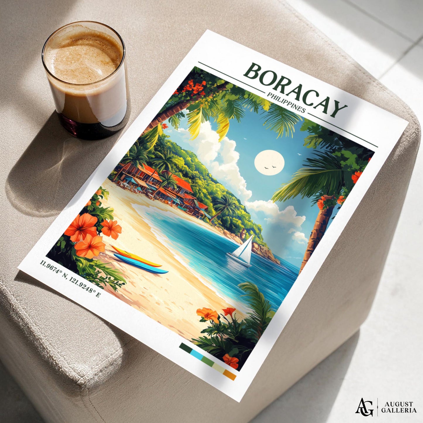 Boracay Philippines Retro Travel Print