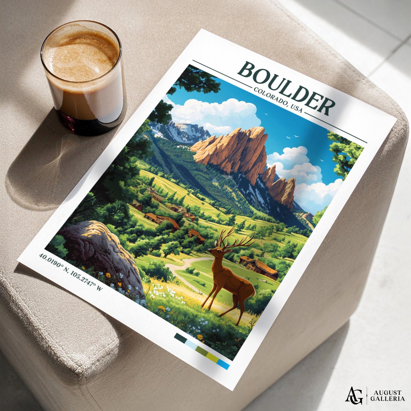 Boulder Colorado Retro Travel Print