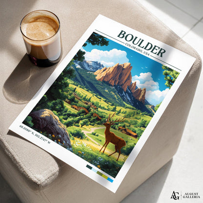 Boulder Colorado Retro Travel Print