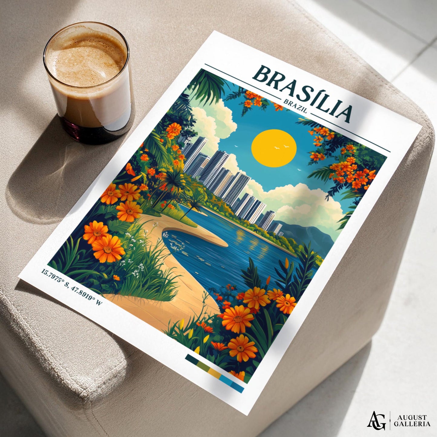 Brasília Brazil Retro Travel Print
