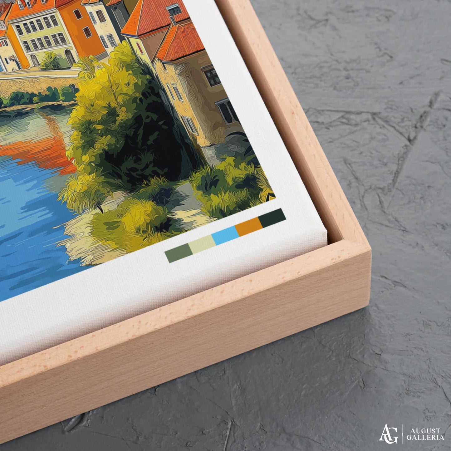 Český Krumlov Czech Republic Retro Travel Print