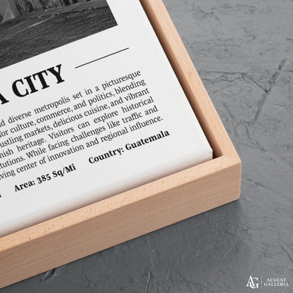 Guatemala City Black & White City Print