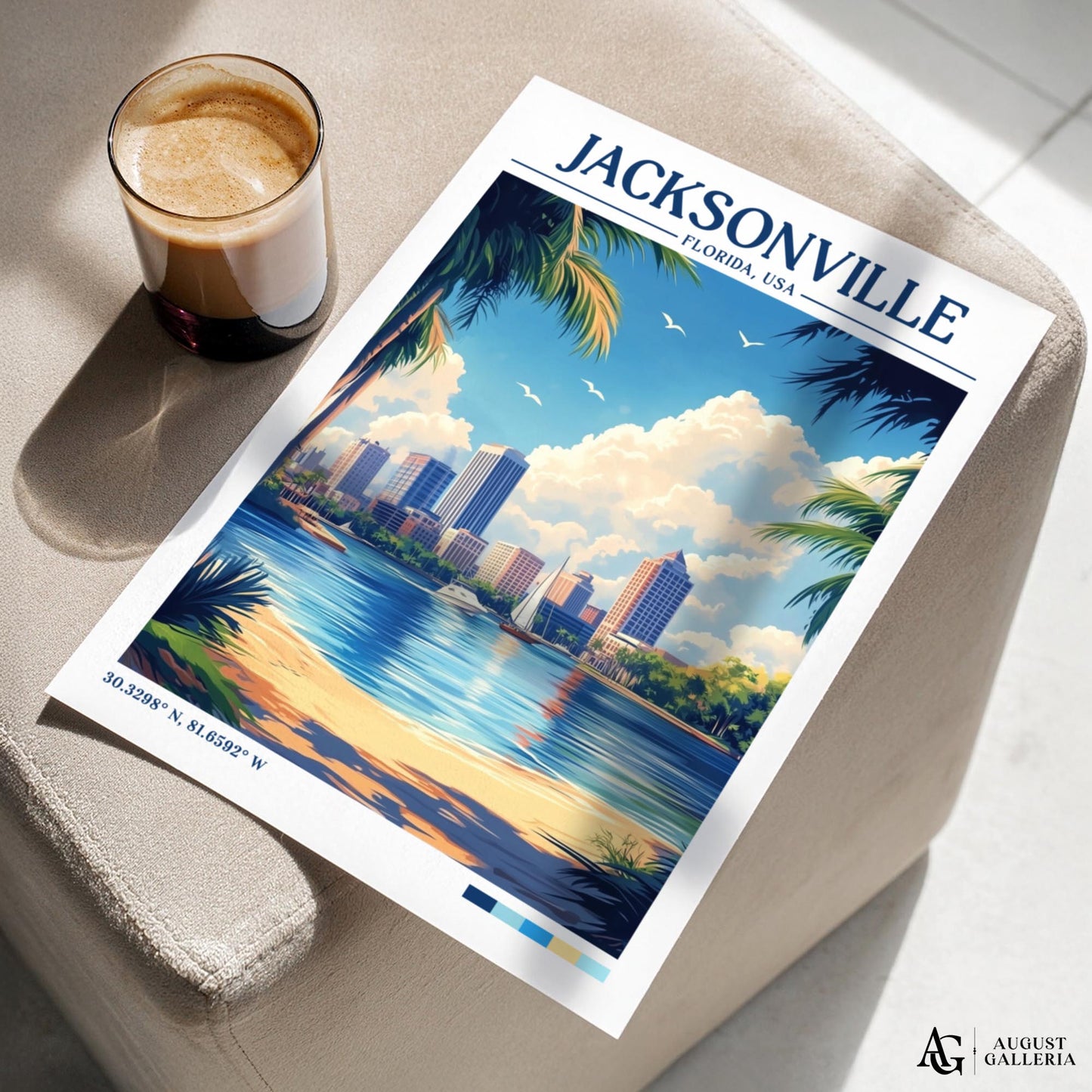Jacksonville Florida Retro Travel Print