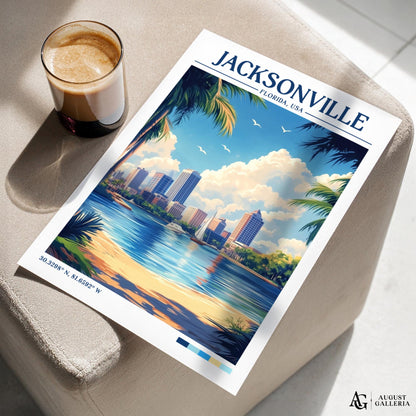 Jacksonville Florida Retro Travel Print
