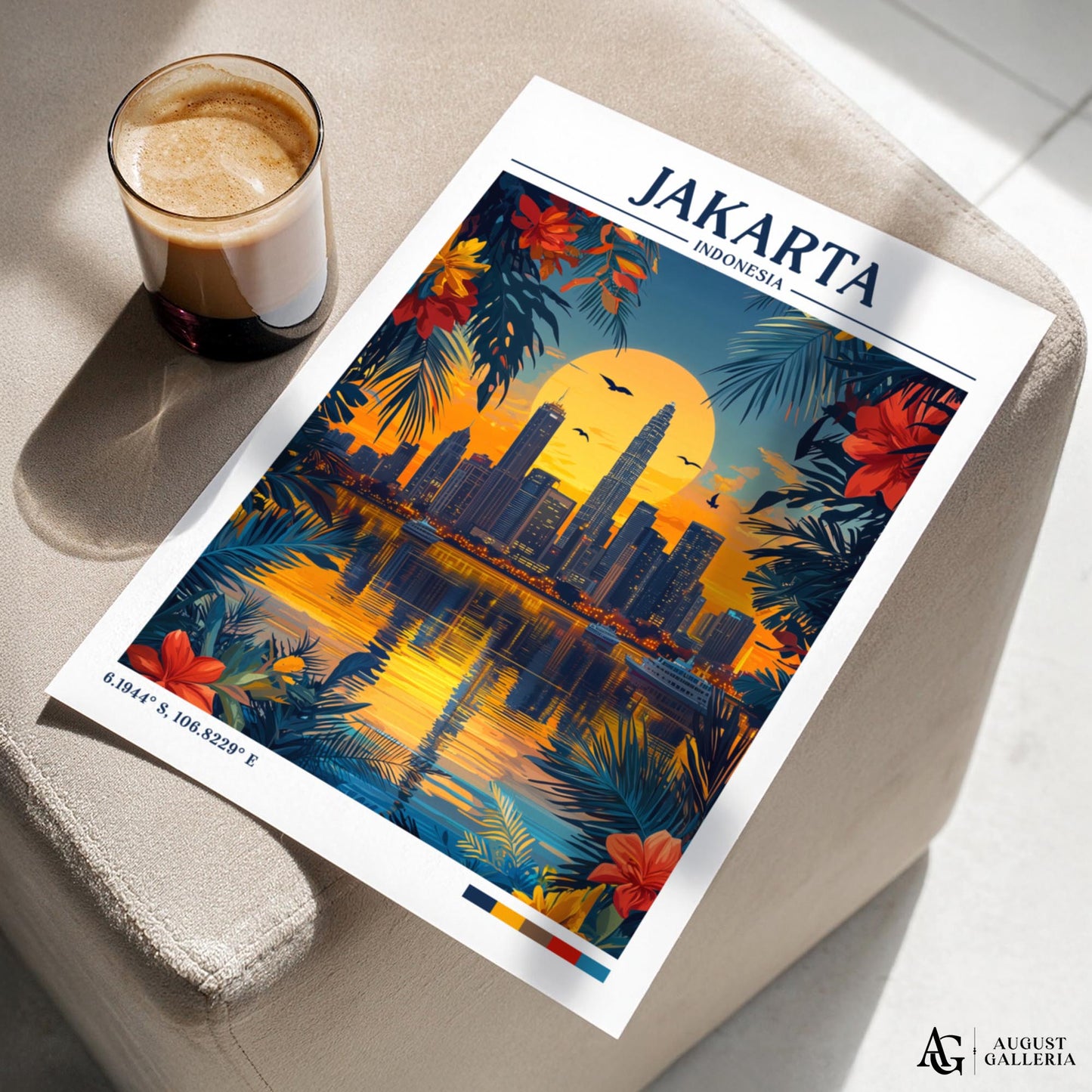 Jakarta Indonesia Retro Travel Print