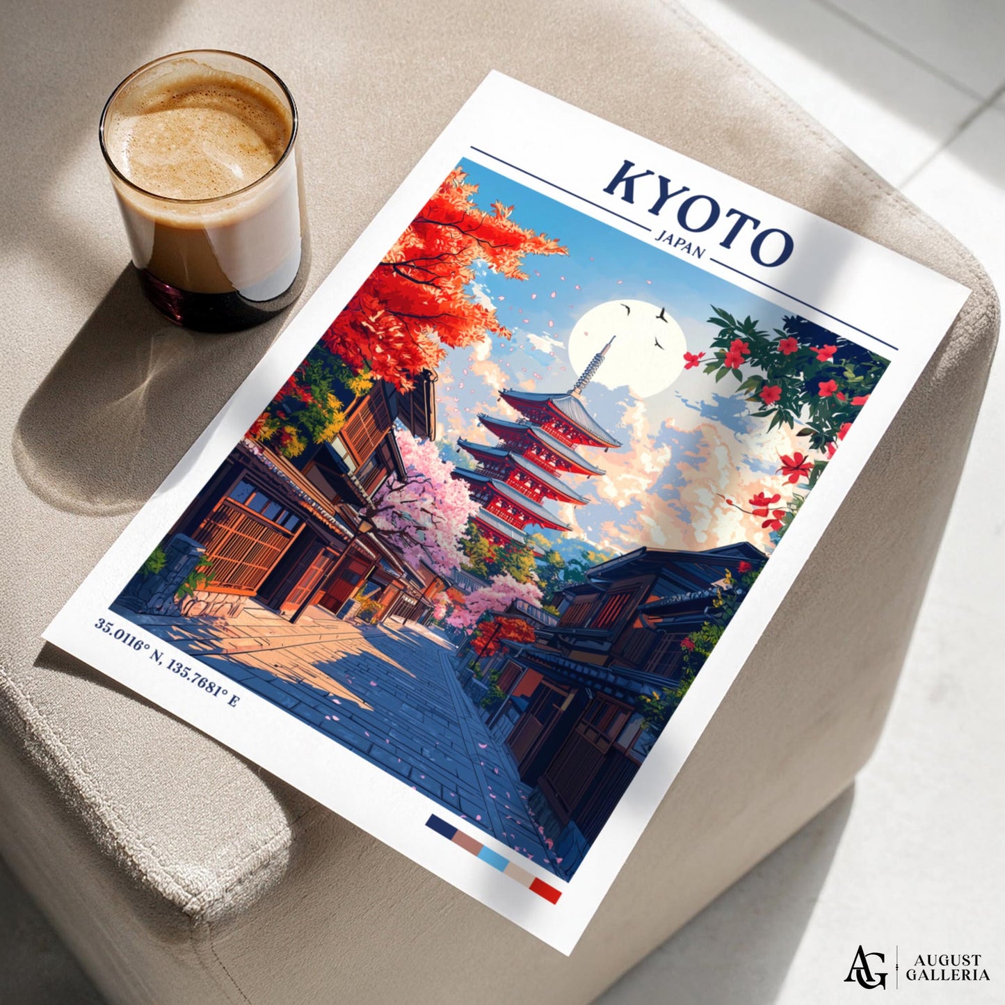 Kyoto Japan Retro Travel Print