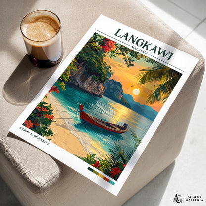 Langkawi Malaysia Retro Travel Print