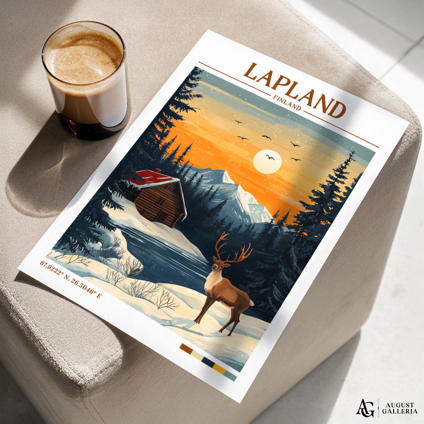 Lapland Retro Travel Print